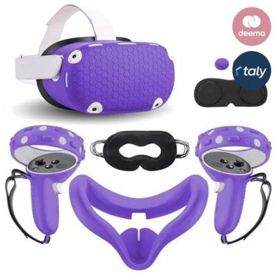 Gamax Oculus Quest 2 Silicone Protective Case Set - Purple